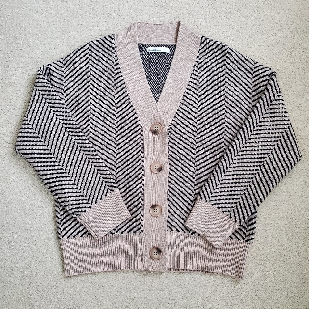 Oak + Fort Herringbone Cardigan